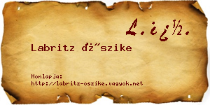 Labritz Őszike névjegykártya